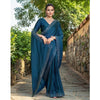 Generic Women's Rangoli Diamond Weaving - Stone Work Saree With Unstitched Blouse 5.5Mtr (Teal)