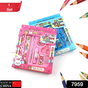 Complete stationary kit with scissors and sharpener